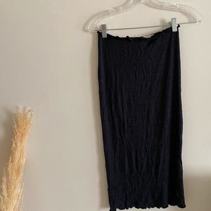 Midi striped pencil skirt